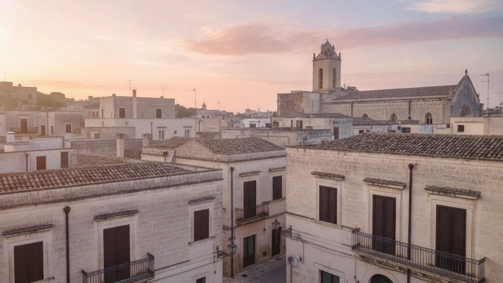 I tetti del centro storico di Galatina con i campanili delle chiese barocche